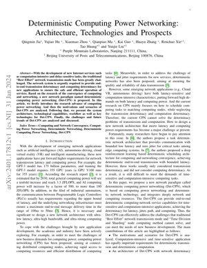 PDF Document Cover - Deterministic Computing Power Networking: Architecture, Technologies, and Prospects