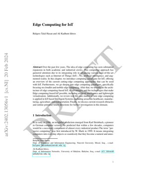 PDF Document Cover - Edge Computing for IoT: Paradigms, Architecture, and Applications