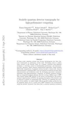 PDF Document Cover - Scalable Quantum Detector Tomography by High-Performance Computing